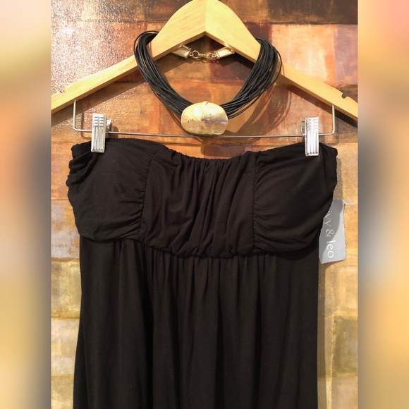 LUSH Black Strapless Bandeau Style Sundress NWT - Picture 3 of 8